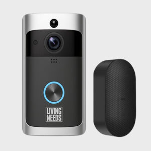 Living Needs – Slimme Video Deurbel met Camera – Donkergrijs – Full HD – Nachtzicht – App & Bewegingsmelder – Draadloos
