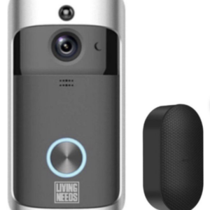 Living Needs – Slimme Video Deurbel met Camera – Donkergrijs – Full HD – Nachtzicht – App & Bewegingsmelder – Draadloos