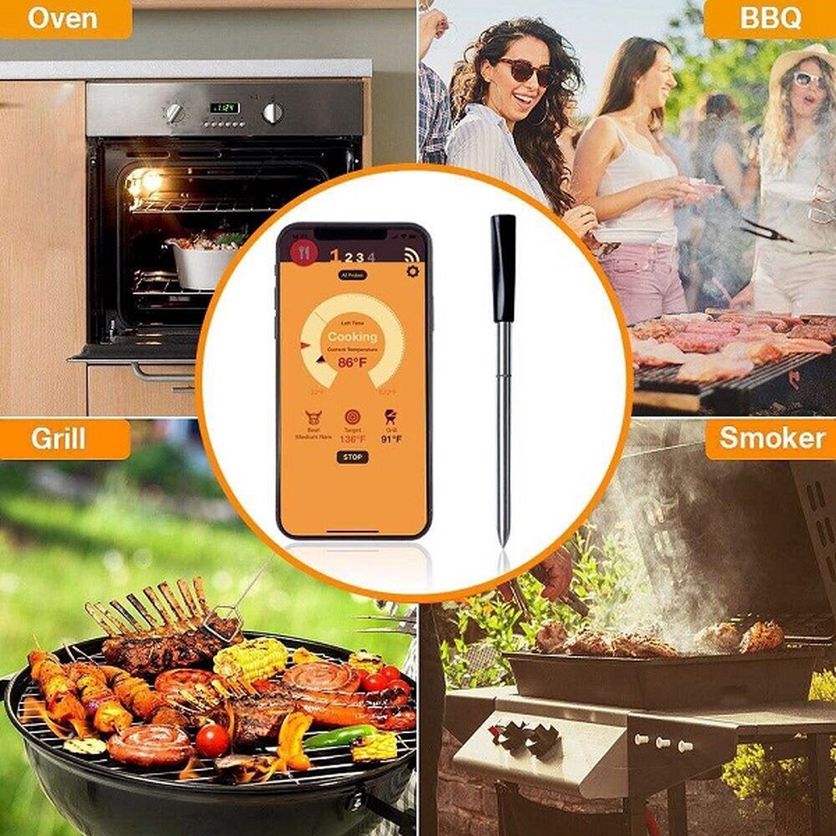 Living Needs Vleesthermometer – BBQ Thermometer - Afbeelding 2
