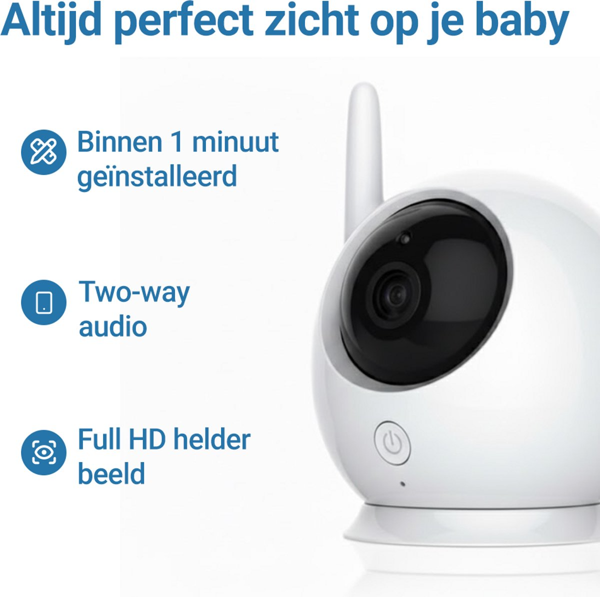 Living Needs - HD Babyfoon met Camera - Nachtzicht & Zoomfunctie - 300m Bereik - Met 8 Slaapliedjes - Afbeelding 6