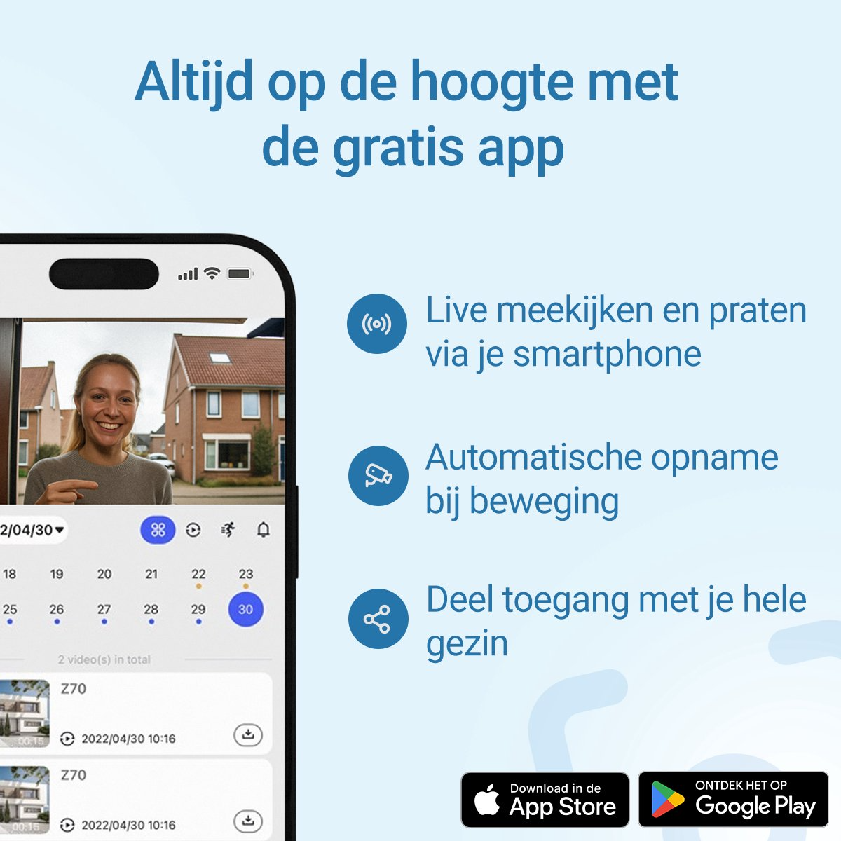 Living Needs – Slimme Video Deurbel met Camera – Donkergrijs – Full HD – Nachtzicht – App & Bewegingsmelder – Draadloos - Afbeelding 3