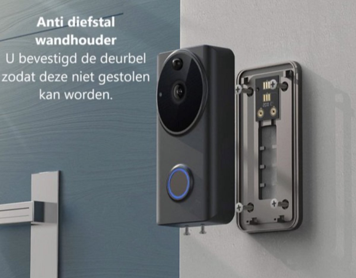 Living Needs – Draadloze Deurbel – HD Video Deurbel met Camera – 1080P HD Zwart – Met Ontvanger - Afbeelding 6