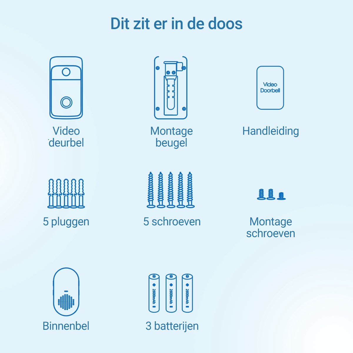 Living Needs – Slimme Video Deurbel met Camera – Donkergrijs – Full HD – Nachtzicht – App & Bewegingsmelder – Draadloos - Afbeelding 2