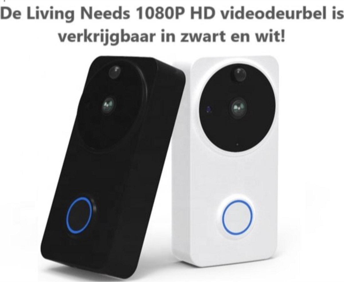 Living Needs – Draadloze Deurbel – HD Video Deurbel met Camera – 1080P HD Zwart – Met Ontvanger - Afbeelding 5
